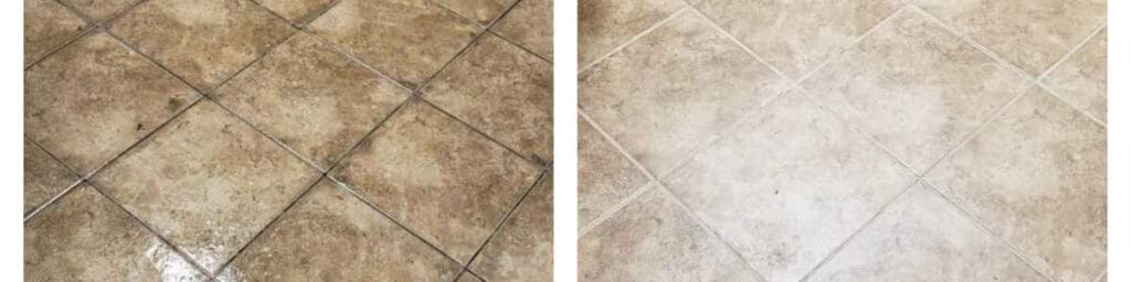 before and after grout cleaning