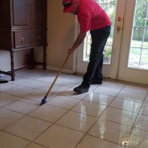 tile cleaner in action
